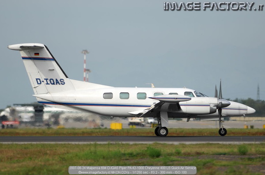 2007-08-24 Malpensa 694 D-IQAS Piper PA 42-1000 Cheyenne 400 LS Quick Air Service